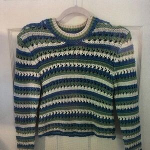 Kids Striped Blue and Green Sweater